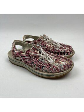 KEEN UNEEK Sandals Women’s Size 7 Original Tie Dye Rainbow Cord Open Air Sneaker